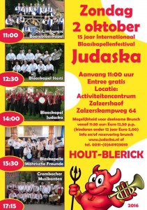zondag 2 oktober 2016: Hout-Blerick; Jubileum editie Festival Judaska